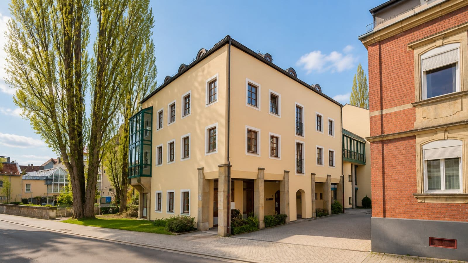Das Bürogebäude des wnm-systems-Büros in Bayreuth von außen
